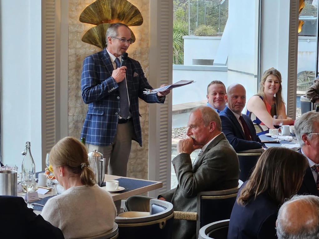 Stuart Hext, Senior Partner of Luscombe Maye supporting the RNLI Salcombe fundraising auction