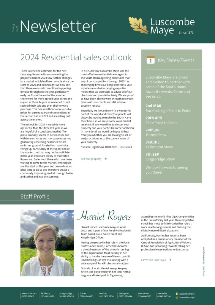 2024 Spring Newsletter page one